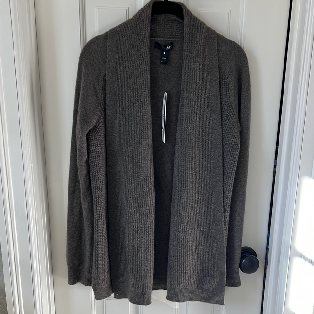 Bloomingdale's Charcoal Open-Front Sweater